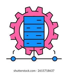 it infrastructure management business process line icon vector. it infrastructure management business process sign. isolated symbol illustration