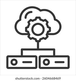 Infrastructure Management Outline Icon Vector Illustration