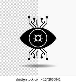 Infrastructure, monitoring, surveillance, vision, eye Glyph Icon on Transparent Background. Black Icon