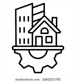 Infrastructure Outline Icon Illustration Vector