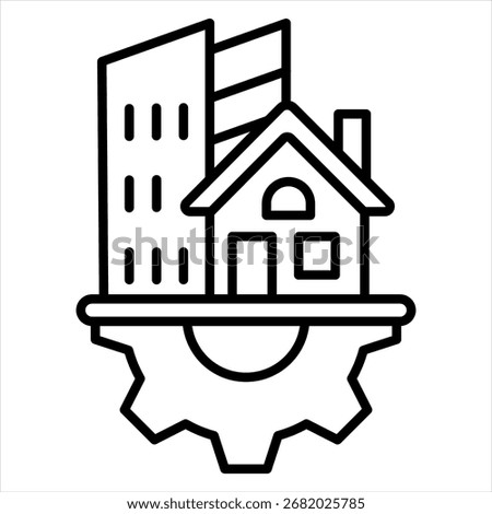 Infrastructure Outline Icon Illustration Vector