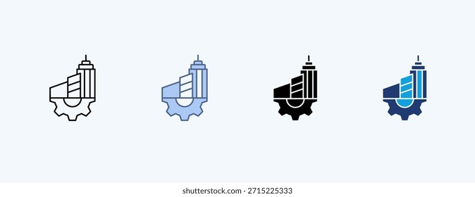 Vector de ilustración de múltiples iconos de proyectos de infraestructura