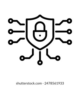 Infrastructure security icon. Simple line icon. Isolate on white background. Vector.