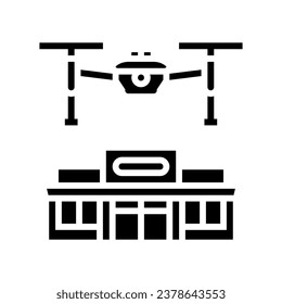 infrastructure survey drone glyph icon vector. infrastructure survey drone sign. isolated symbol illustration