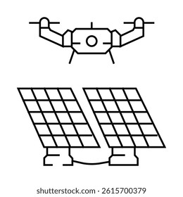 infrastructure survey drone line icon vector. infrastructure survey drone sign. isolated contour symbol black illustration