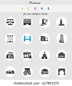infrastructure vector icons for user interface design
