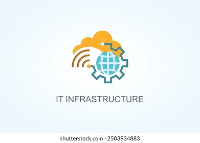 Vector De Infraestructura De Ti O Ilustración De Símbolo De Logotipo