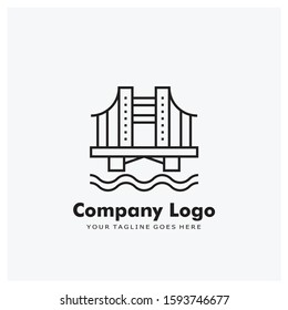 Infrastructure Vector Logo Template. Bridge Engineering.