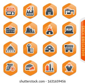 Infrastucture of the city color vector icons for user interface design