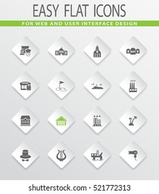 Infrastucture of the city easy flat web icons for user interface design