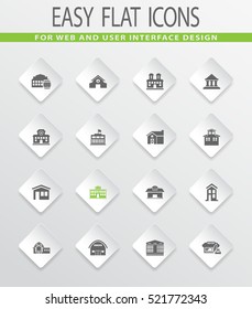 Infrastucture of the city easy flat web icons for user interface design
