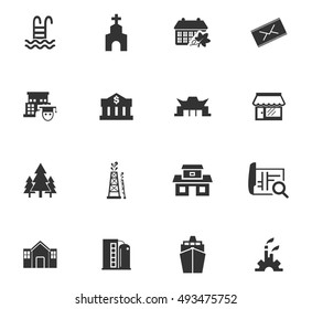 Infrastucture of the city icon set for web sites and user interface