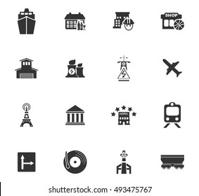 Infrastucture of the city icon set for web sites and user interface