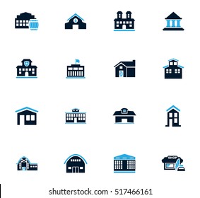 Infrastucture of the city icon set for web sites and user interface