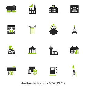 Infrastucture of the city icon set for web sites and user interface