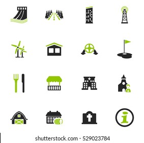 Infrastucture of the city icon set for web sites and user interface