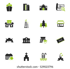 Infrastucture of the city icon set for web sites and user interface