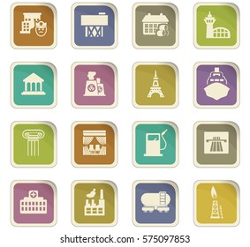 Infrastucture of the city icon set for web sites and user interface