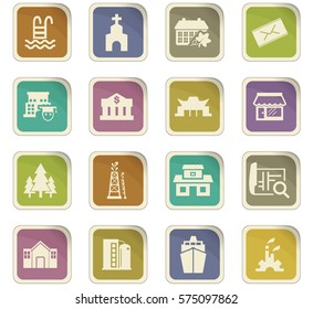 Infrastucture of the city icon set for web sites and user interface