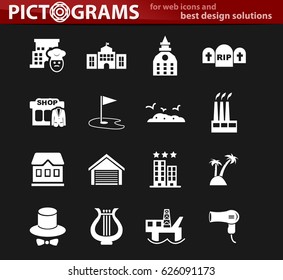 Infrastucture of the city icon set for web sites and user interface