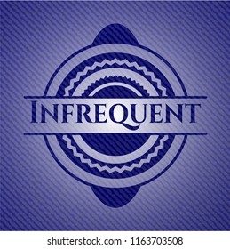 Infrequent emblem with denim texture