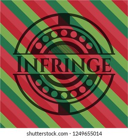 Infringe christmas emblem background.