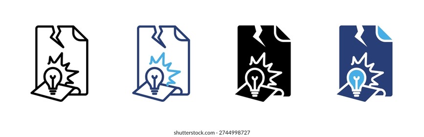 Infringement icon set multiple style collection