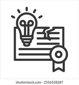 Infringement Outline Icon Vector Illustration