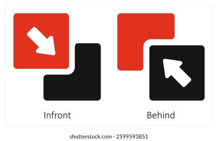 Infront and Behind icon concept