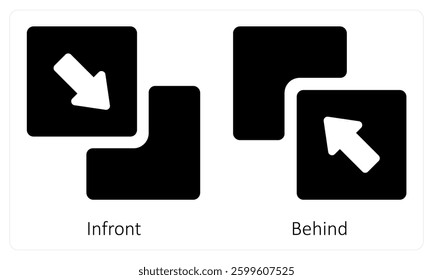 Infront and Behind icon concept