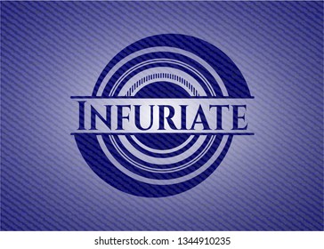 Infuriate badge with denim texture