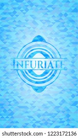 Infuriate light blue mosaic emblem