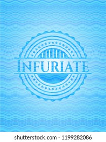 Infuriate light blue water wave emblem.