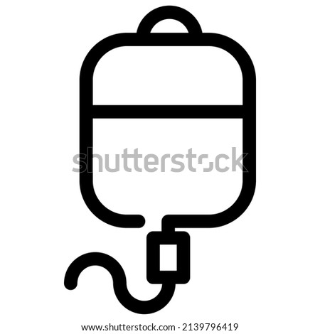 Infus One line art icon design illustration with editable stroke
