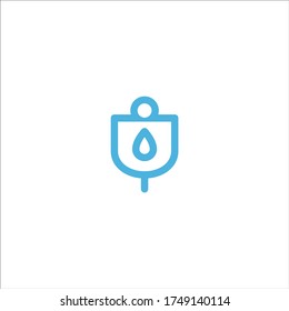 icono de la bolsa de infusión logotipo de vector plano diseño de la ilustración de moda símbolo de señalización gráfico simple