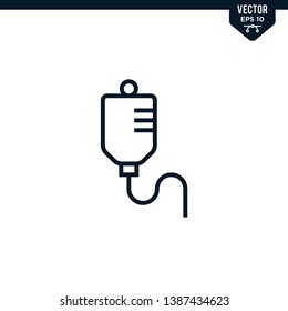 Infuse icon collection in outlined or line art style, editable stroke vector