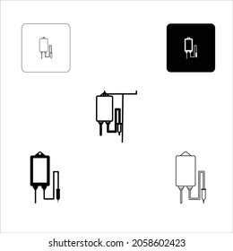 Ilustración del vector plano de la infusión de iconos, icono del vector de la bolsa iv, icono de la bolsa de sangre, icono de la bolsa de infusión, bolsa de perfusión intravenosa 