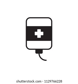 Infuse icon in trendy flat style, blood bag icon, iv bag,intravenous bag.