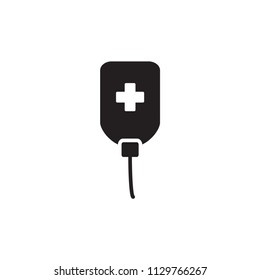 Infuse icon in trendy flat style, blood bag icon, iv bag,intravenous bag.