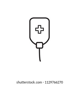 Infuse icon in trendy flat style, blood bag icon, iv bag,intravenous bag.