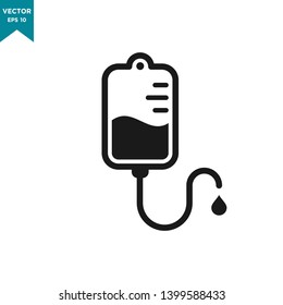 infuse icon in trendy flat style, blood bag icon, iv bag,intravenous bag 
