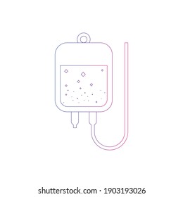Icono de infusión en estilo plano de moda, icono de la bolsa de sangre, bolsa de iv,bolsa intravenosa 
