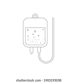 Icono de infusión en estilo plano de moda, icono de la bolsa de sangre, bolsa de iv,bolsa intravenosa 