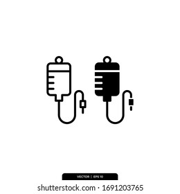 Plantilla para el logotipo de ilustración de vectores de conjunto de iconos infundidos