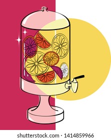 Infused water dispenser vector illustration, no transparencies, EPS 8