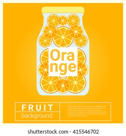 Infused water fruit recipe with orange, vector, illustration