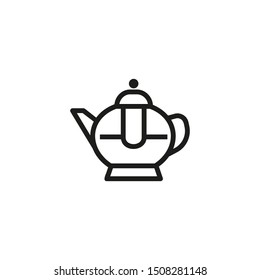 Infuser teapot line icon. Tea, beverage, drink. Brewing concept. Vector illustration can be used for topics like brewing, cuisine, culinary