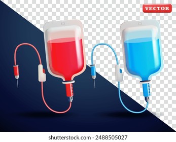 Infusion, 3D-Vektorgrafik. Geeignet für Gesundheit, Business und Design-Elemente