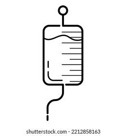 Infusion bag icon. Flat icons. Outline styles.