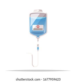 Infusion bag intravenous therapy vector isolated illustration
